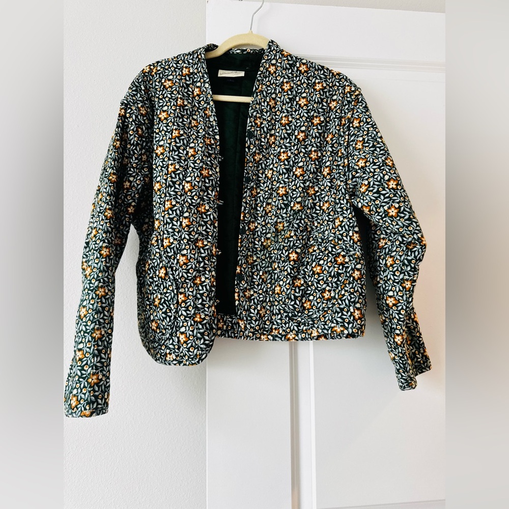 Floral Patterned Jacket - Green and Orange - Picture 2 of 9
